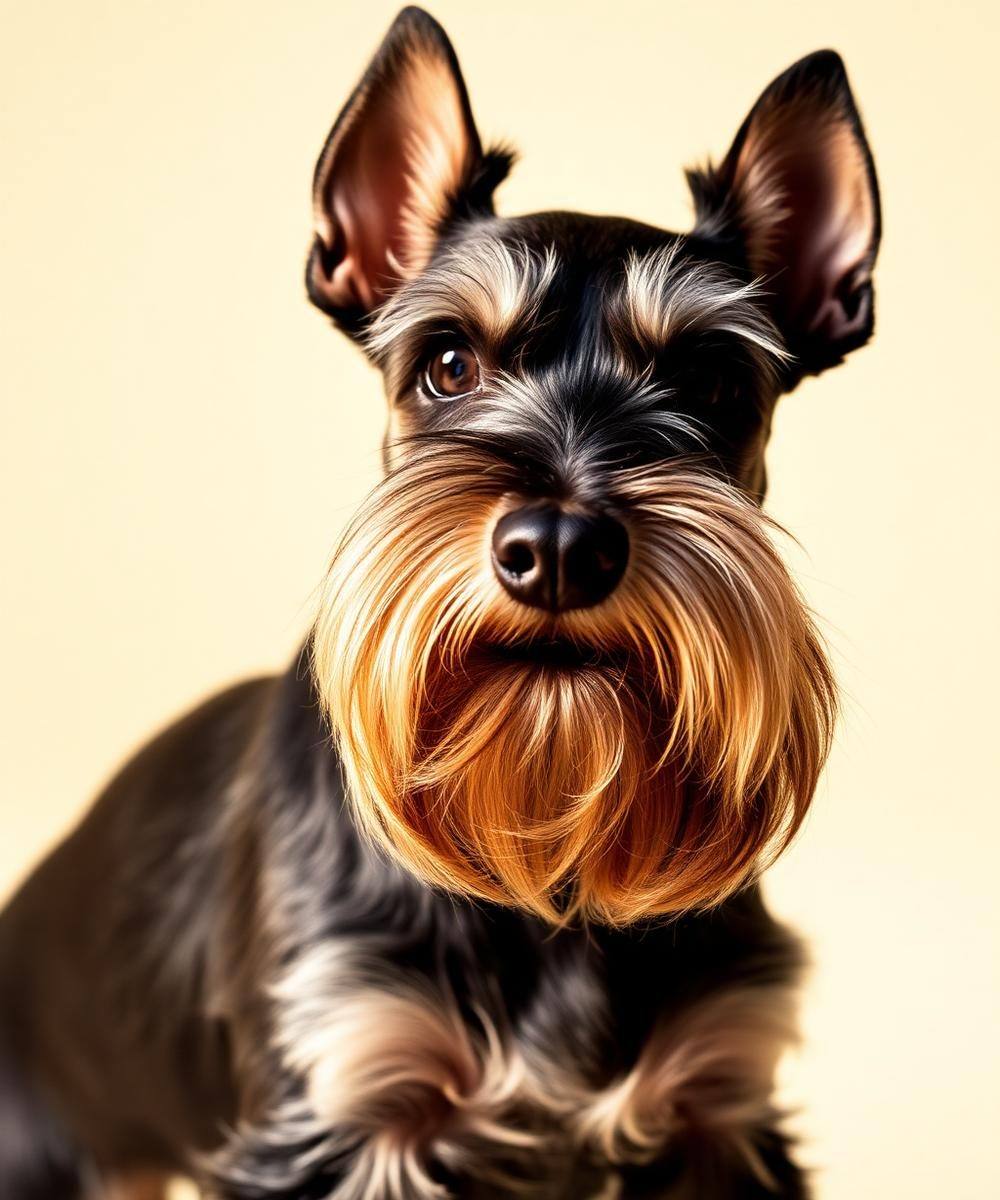 Schnauzer con barba scolpita